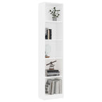 Estantería de 5 niveles madera contrachapada blanca 40x24x175cm