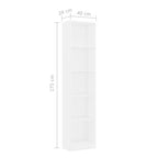 Estantería de 5 niveles madera contrachapada blanca 40x24x175cm