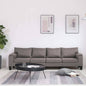 Taupe 4-seater fabric sofa