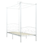 Estructura de cama con dosel metal blanco 100x200 cm