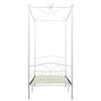 Estructura de cama con dosel metal blanco 100x200 cm