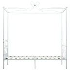 Estructura de cama con dosel metal blanco 100x200 cm