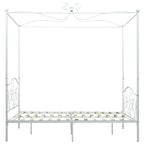 Estructura cama con dosel sin colchón metal blanco 140x200 cm