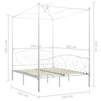 Estructura cama con dosel sin colchón metal blanco 140x200 cm