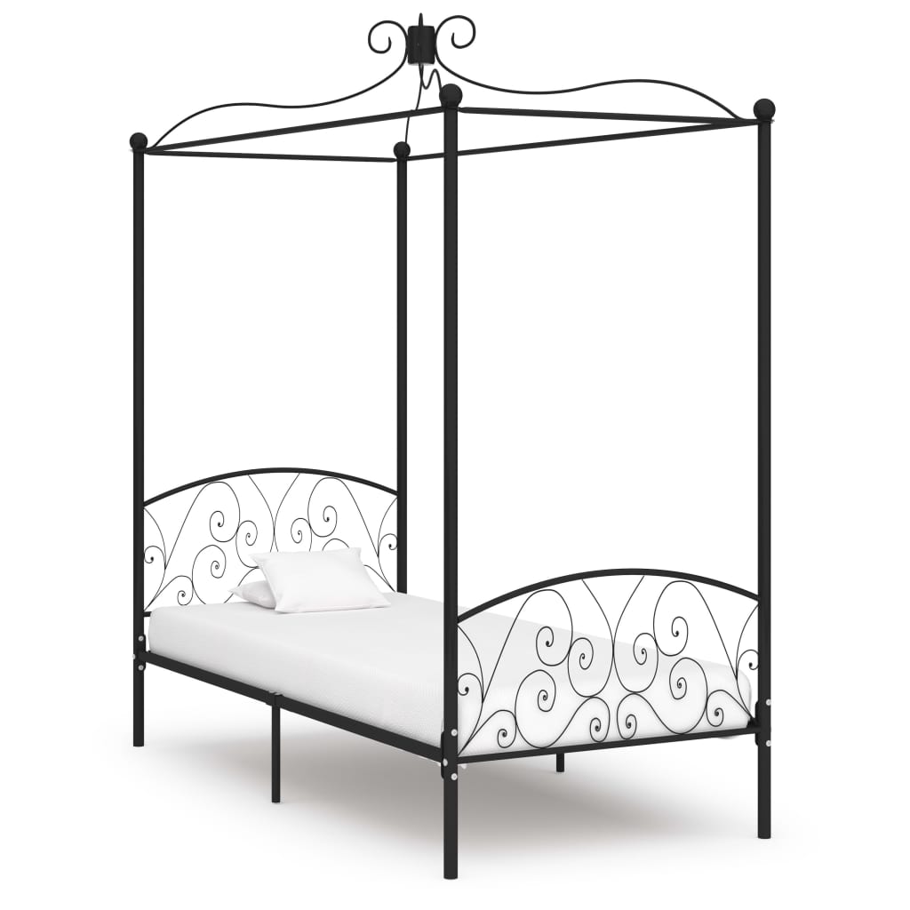Cama con somier sin colchón metal blanco 90x200 cm