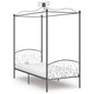 White metal canopy bed frame without mattress 120x200 cm