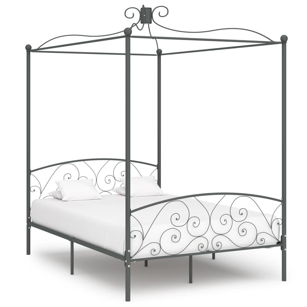 Cama con somier sin colchón metal blanco 90x200 cm