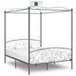 White metal canopy bed frame without mattress 120x200 cm