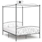 White metal canopy bed frame without mattress 120x200 cm