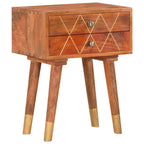 Mesita de noche de madera maciza de mango 40x30x50 cm