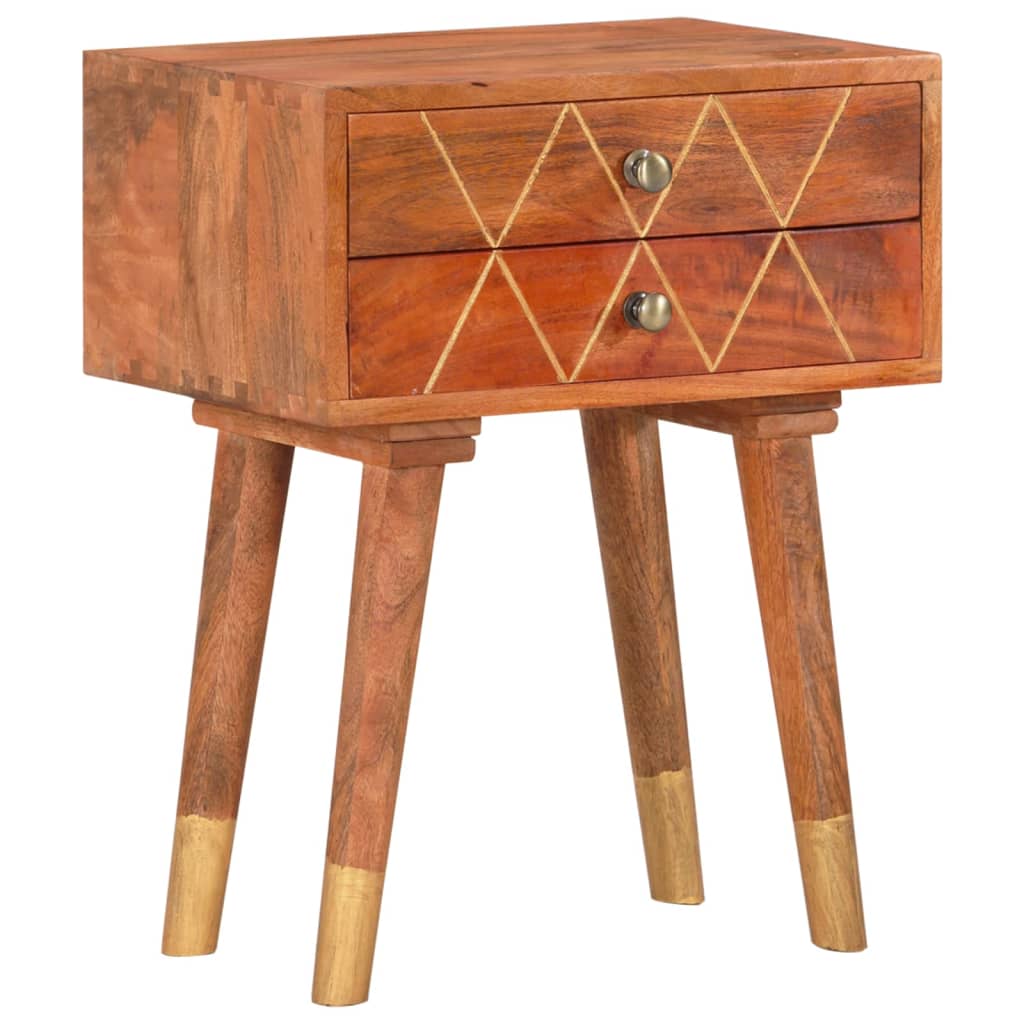 Mesita de noche de madera maciza de mango 40x30x50 cm