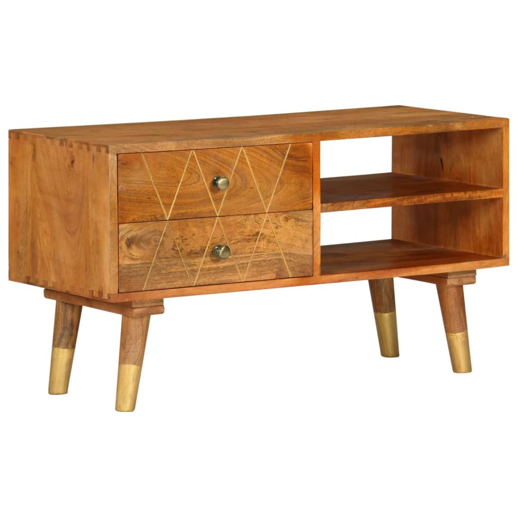 Mueble para TV de madera maciza de mango 85x35x47 cm