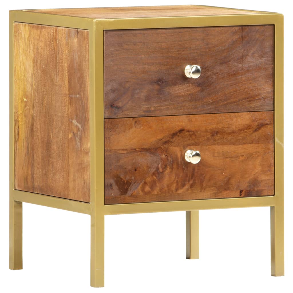Mesita de noche de madera maciza de mango 40x30x50 cm