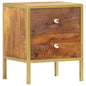 Mesita de noche de madera maciza de mango 40x30x50 cm