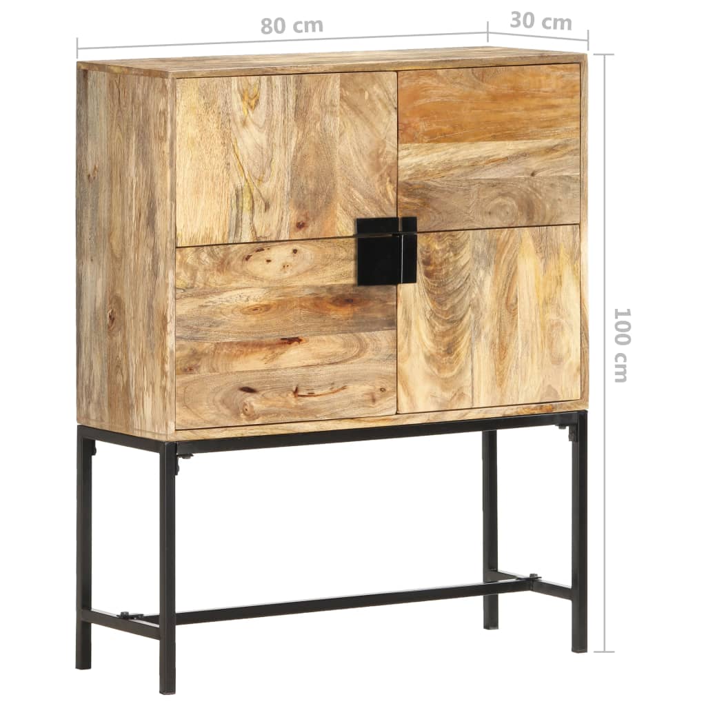 Aparador de madera maciza de mango 80x30x100 cm