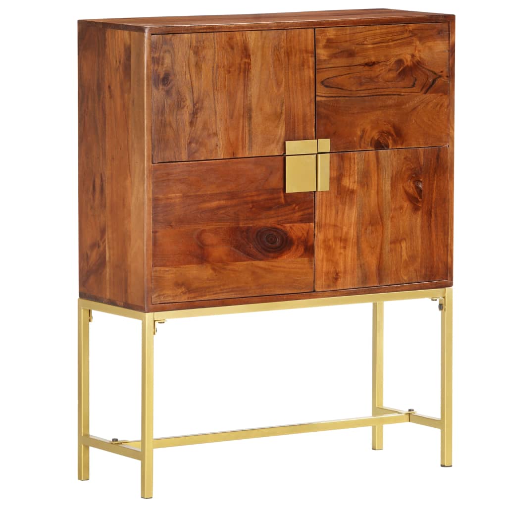 Aparador de madera maciza de acacia 80x30x100 cm