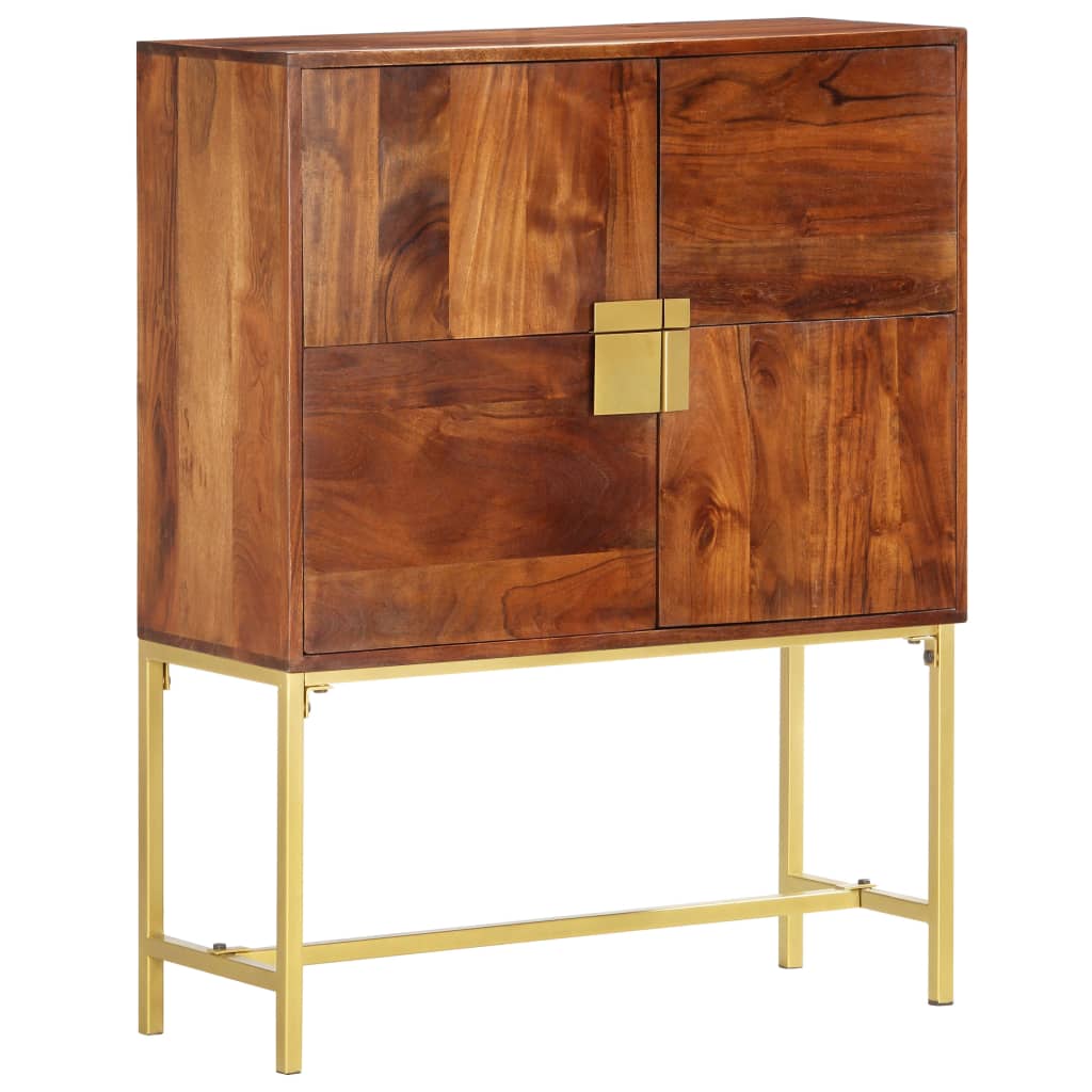 Aparador de madera maciza de acacia 80x30x100 cm