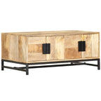Mesa de centro de madera maciza de acacia 90x55x40 cm