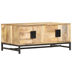 Mesa de centro de madera maciza de acacia 90x55x40 cm
