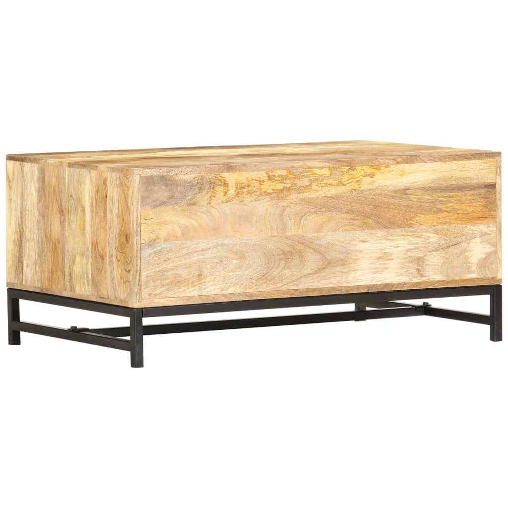 Mesa de centro de madera maciza de acacia 90x55x40 cm