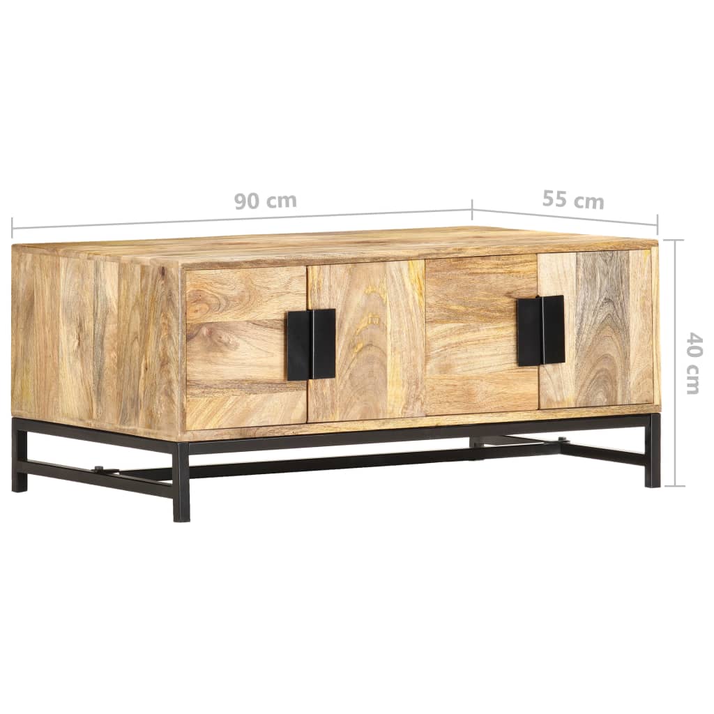 Mesa de centro de madera maciza de acacia 90x55x40 cm