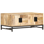 Mesa de centro de madera maciza de acacia 90x55x40 cm