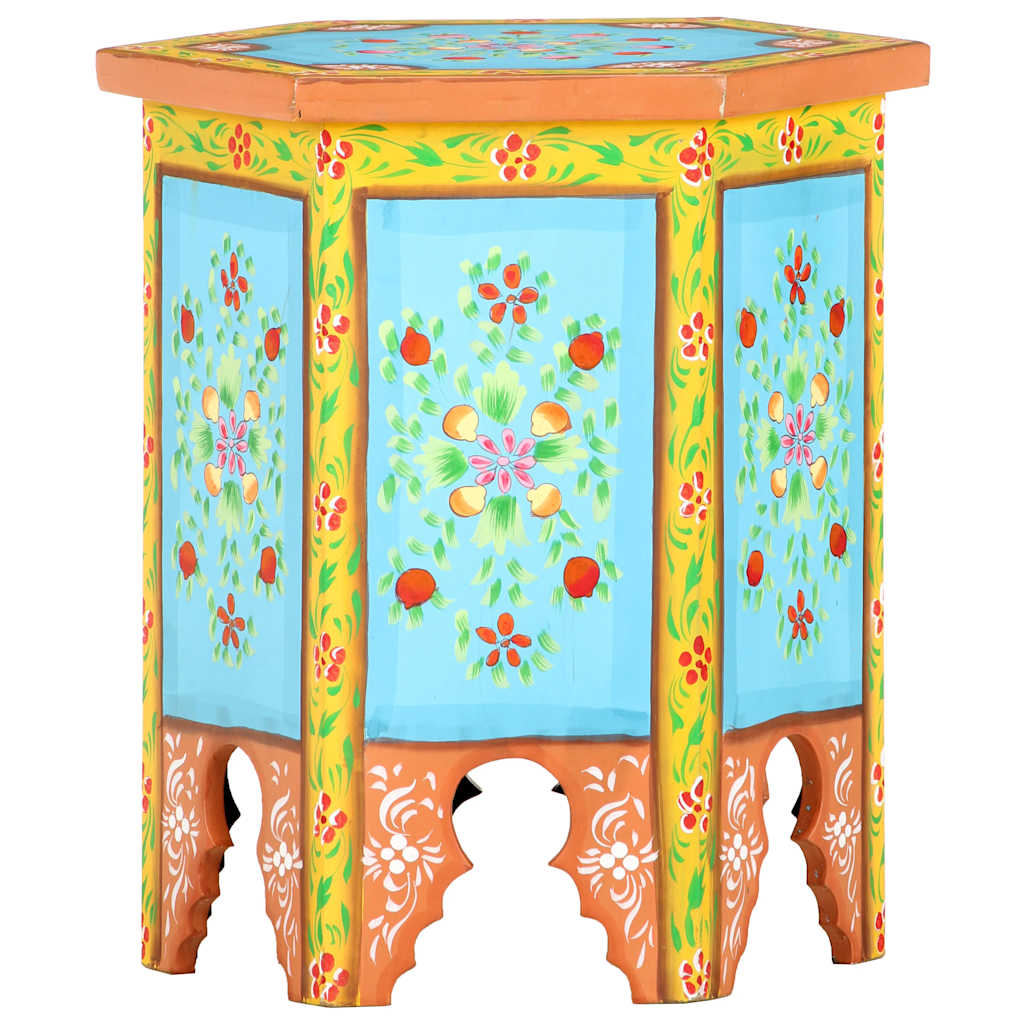 Juego de mesitas auxiliares 2 piezas madera maciza de mango