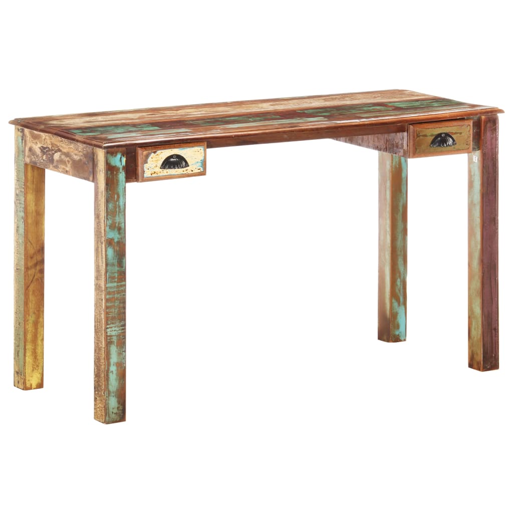 Escritorio de madera maciza reciclada 130x55x76 cm