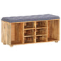Solid mango wood hallway bench 100x35x47 cm