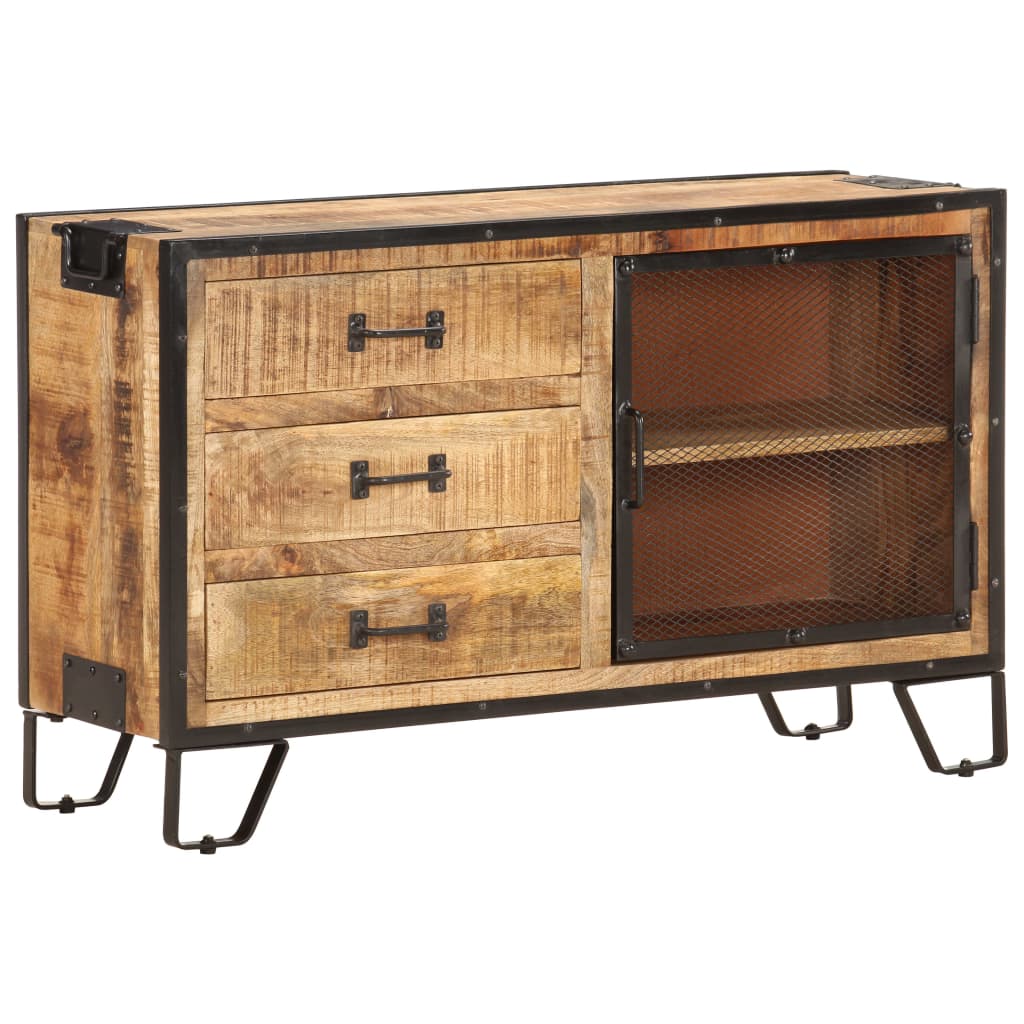 Aparador de madera maciza de mango en bruto 100x31x60 cm