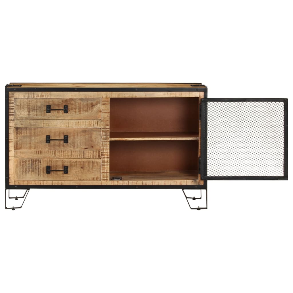 Aparador de madera maciza de mango en bruto 100x31x60 cm