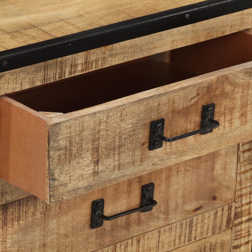 Aparador de madera maciza de mango en bruto 100x31x60 cm
