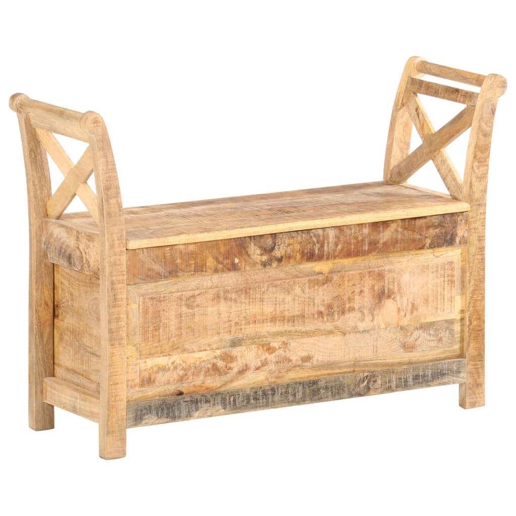 Banco de recibidor madera maciza de mango 103x33x72 cm