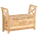 Banco de recibidor madera maciza de mango 103x33x72 cm