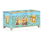 Caixa de arrumação pintada à mão em madeira maciça de mangueira 80x40x40 cm