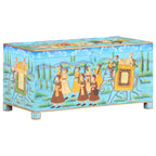 Caixa de arrumação pintada à mão em madeira maciça de mangueira 80x40x40 cm