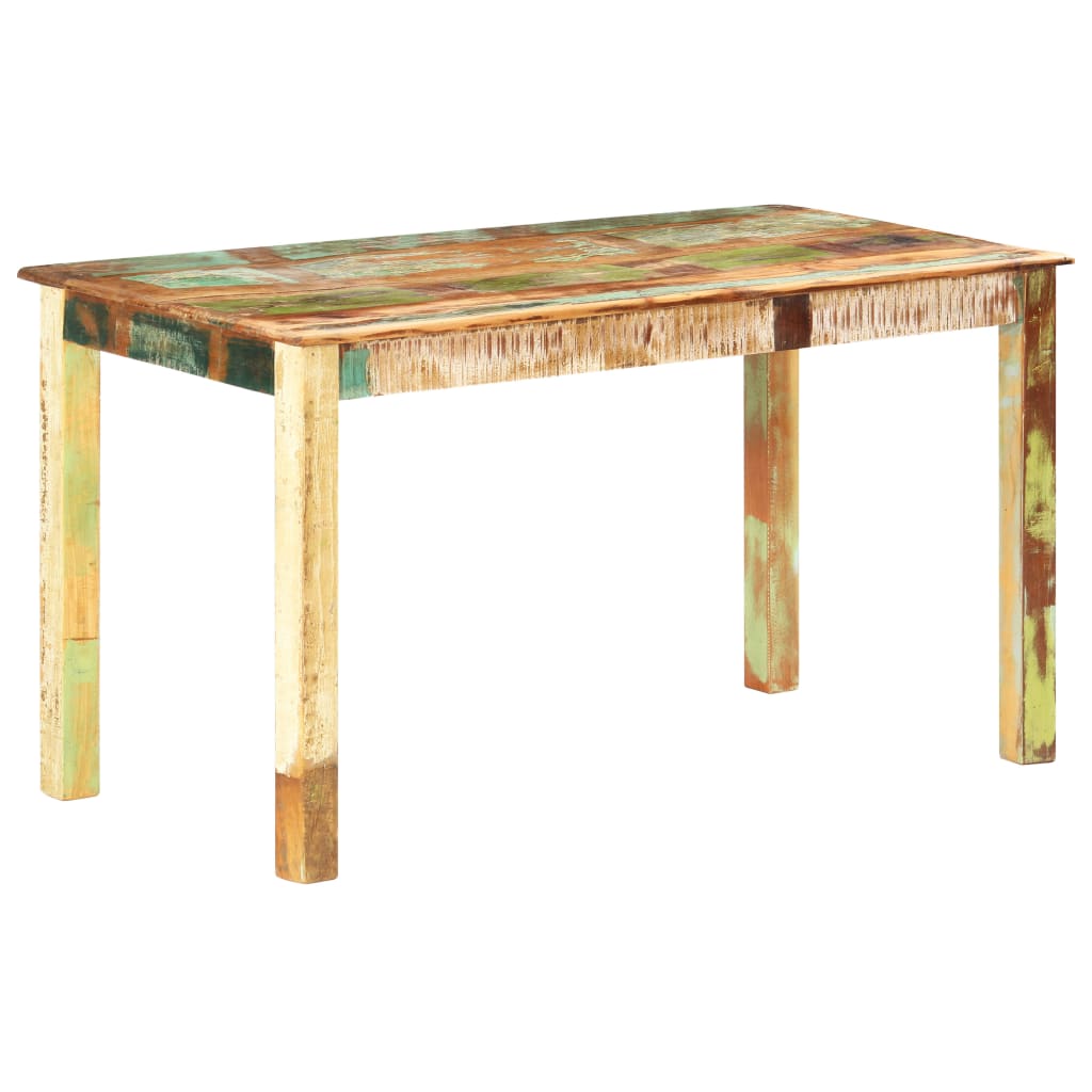 Mesa de comedor de madera maciza reciclada 140x70x76 cm