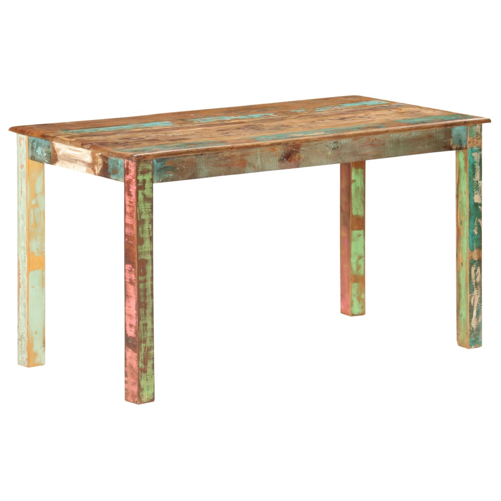 Mesa de comedor de madera maciza reciclada 140x70x76 cm