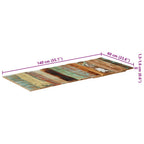 Tablero de mesa rectangular 60x140 cm 15-16 mm madera maciza