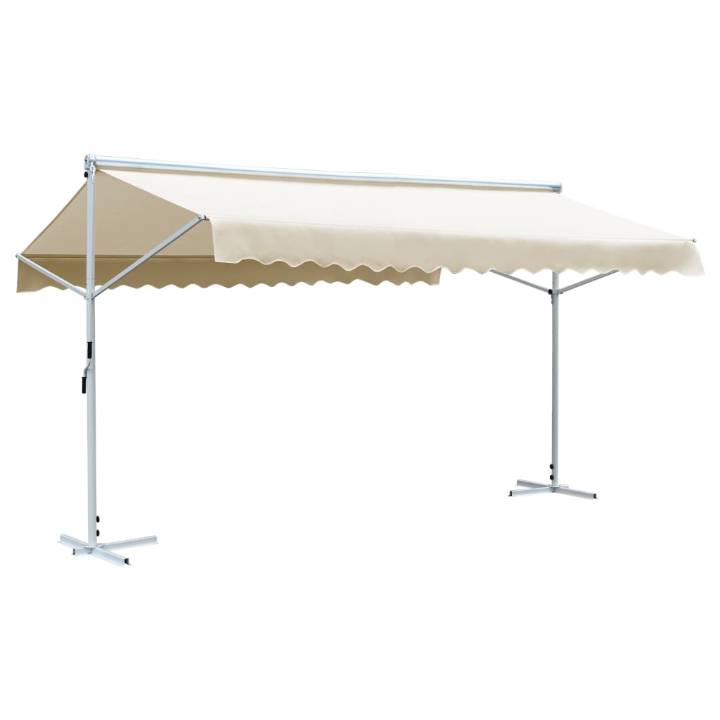 Freestanding cream awning 500x300 cm