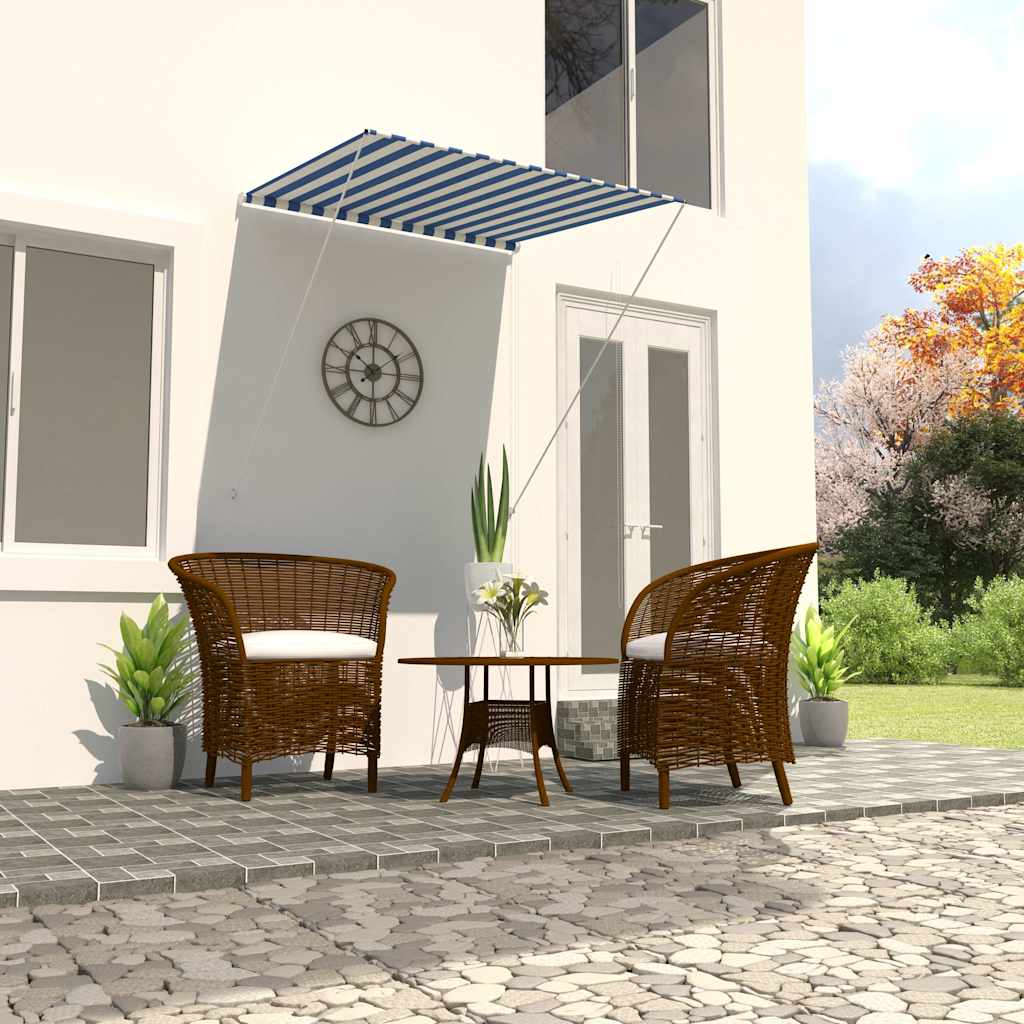 Toldo retráctil 150x150 cm amarillo y blanco