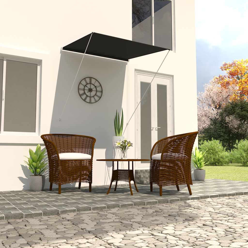 Toldo retráctil 150x150 cm amarillo y blanco