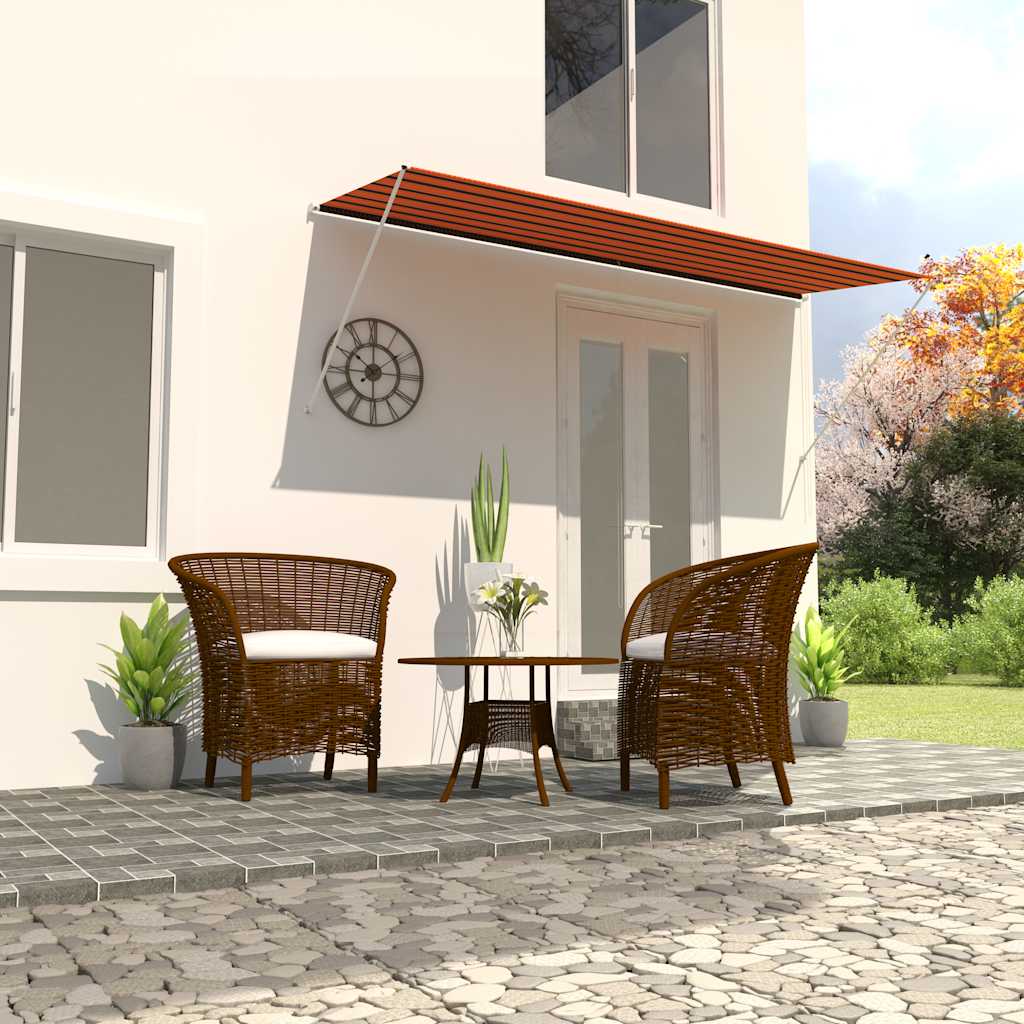 Toldo retráctil 150x150 cm amarillo y blanco