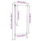 Estor enrollable de exterior color crema 100x270 cm