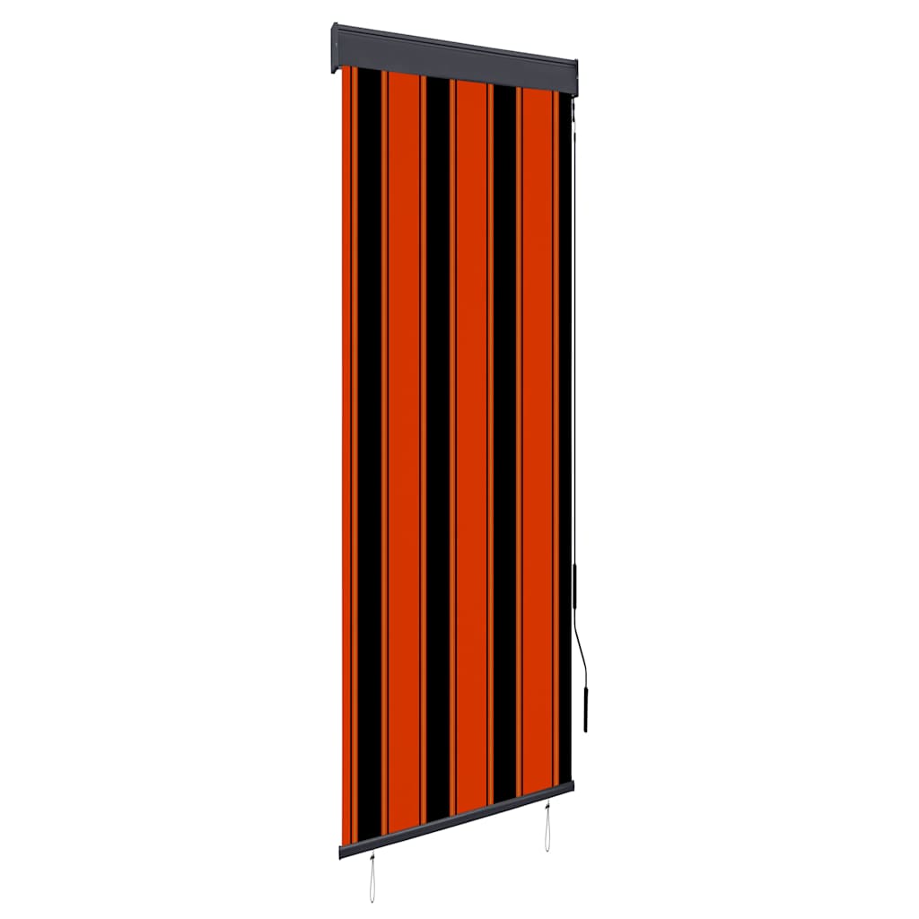 Estor enrollable de exterior naranja y marrón 60x250 cm