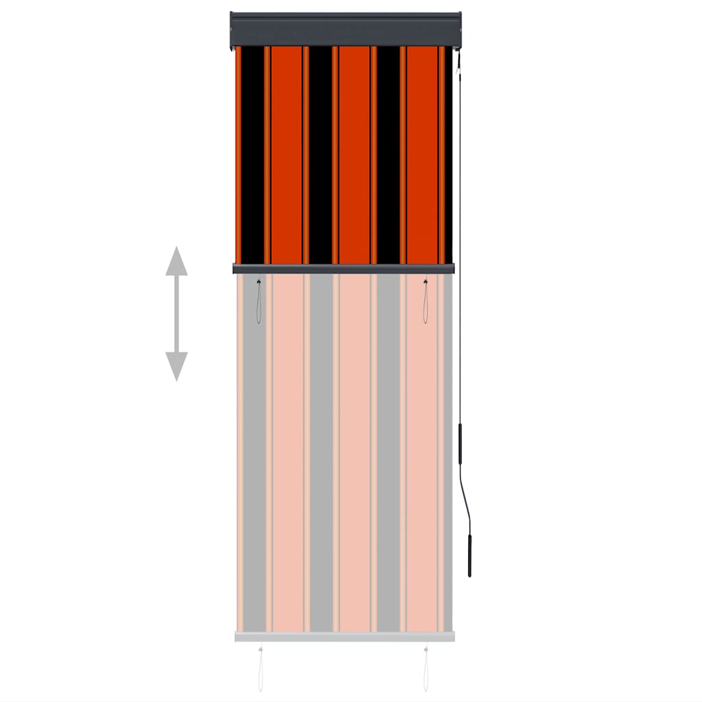 Estor enrollable de exterior naranja y marrón 60x250 cm