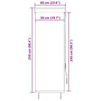 Estor enrollable de exterior naranja y marrón 60x250 cm