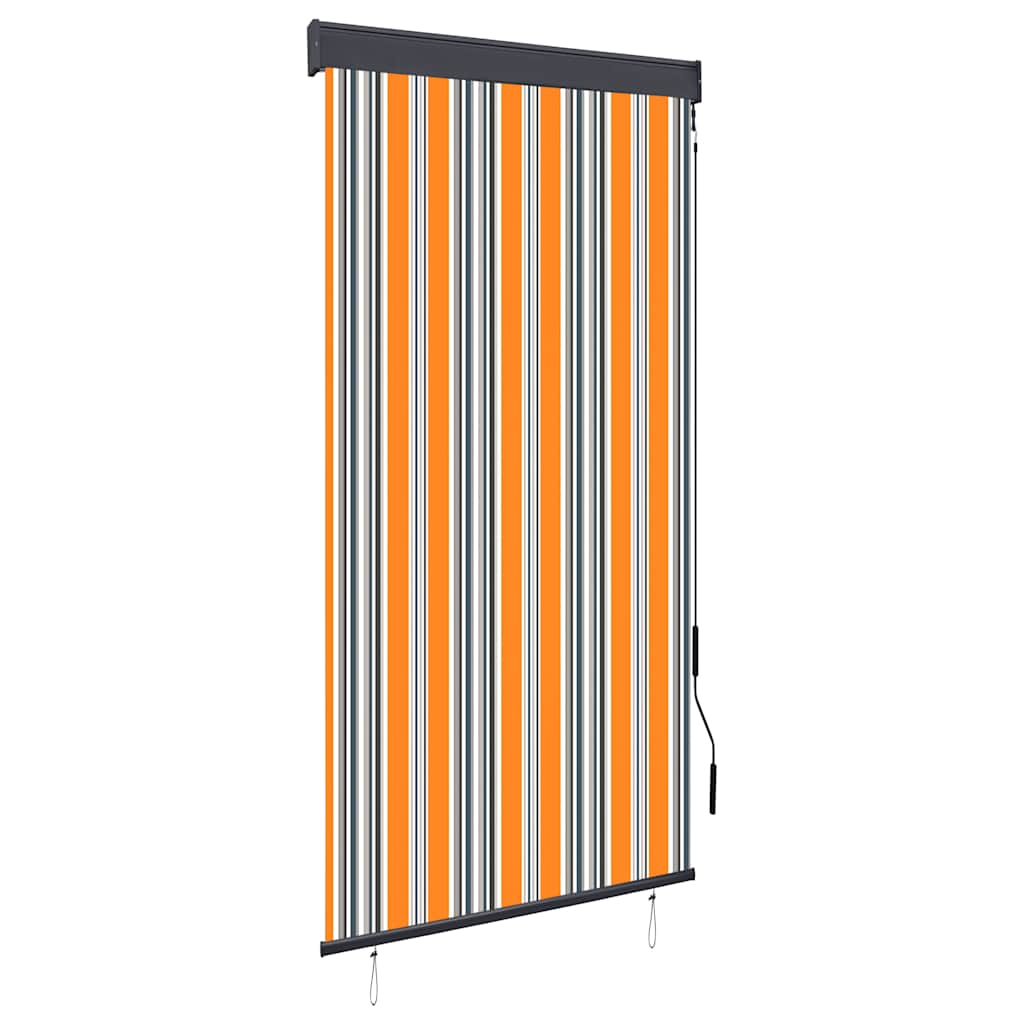 Estore de enrolar para exterior amarelo e azul 100x250 cm