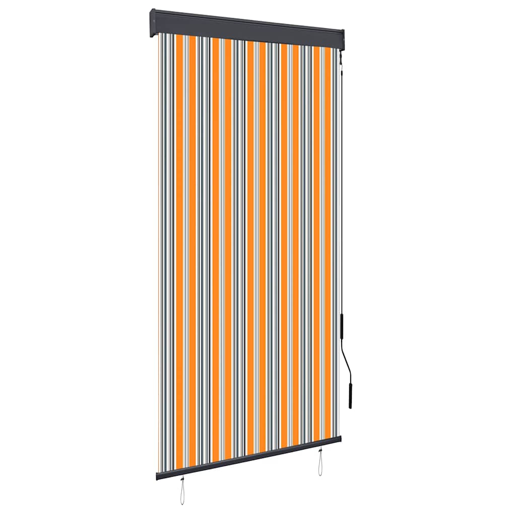Estor enrollable de exterior amarillo y azul 100x250 cm