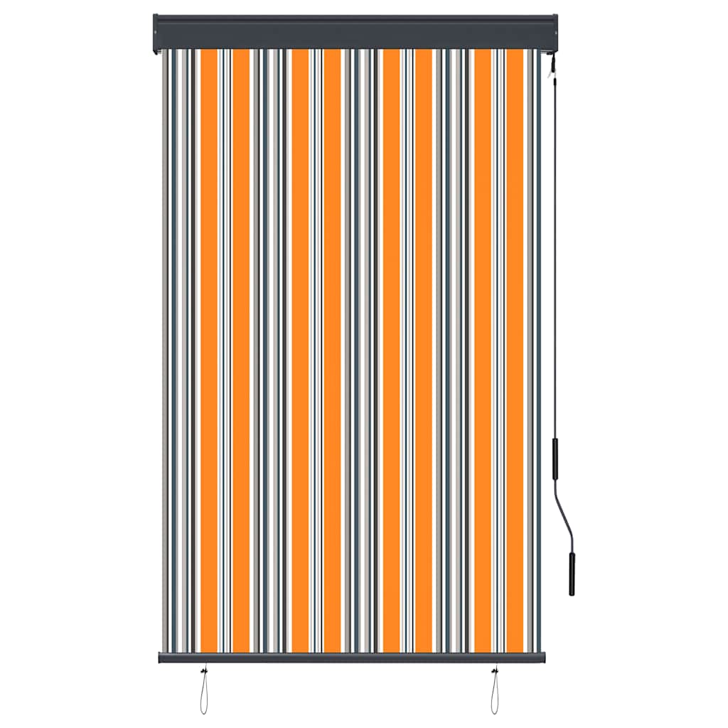 Estor enrollable de exterior amarillo y azul 100x250 cm
